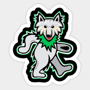 Dancing Grateful Wolf Sticker